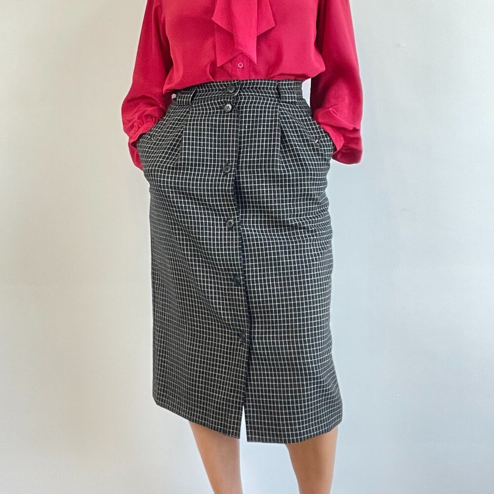 Vintage MARELLA Checkered Pencil Skirt - Size S - Picture 3 of 9